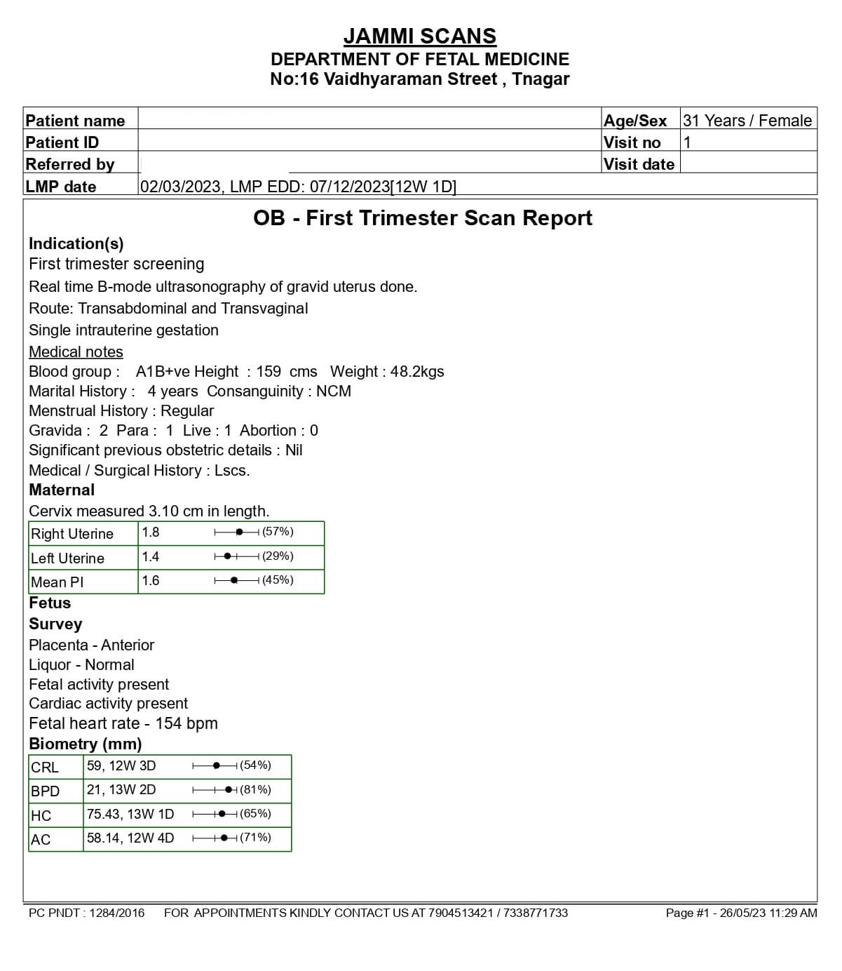 NT scan report in Tamil